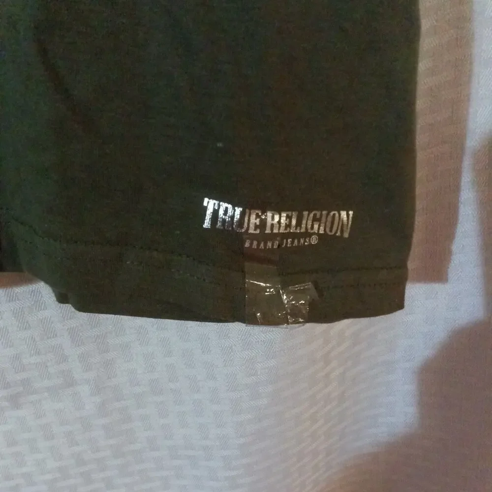 True Religion T Shirt Hunter Green Size Large Mens Short Sleeve